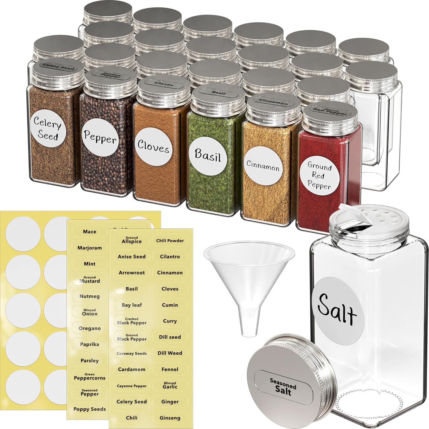 Simple Houseware 24 Spice Jars