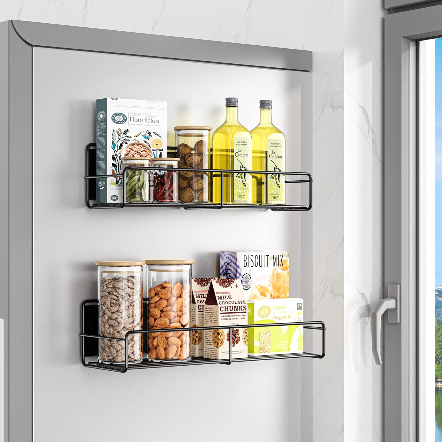 Mystozer 2 Pack Magnetic Spice Rack