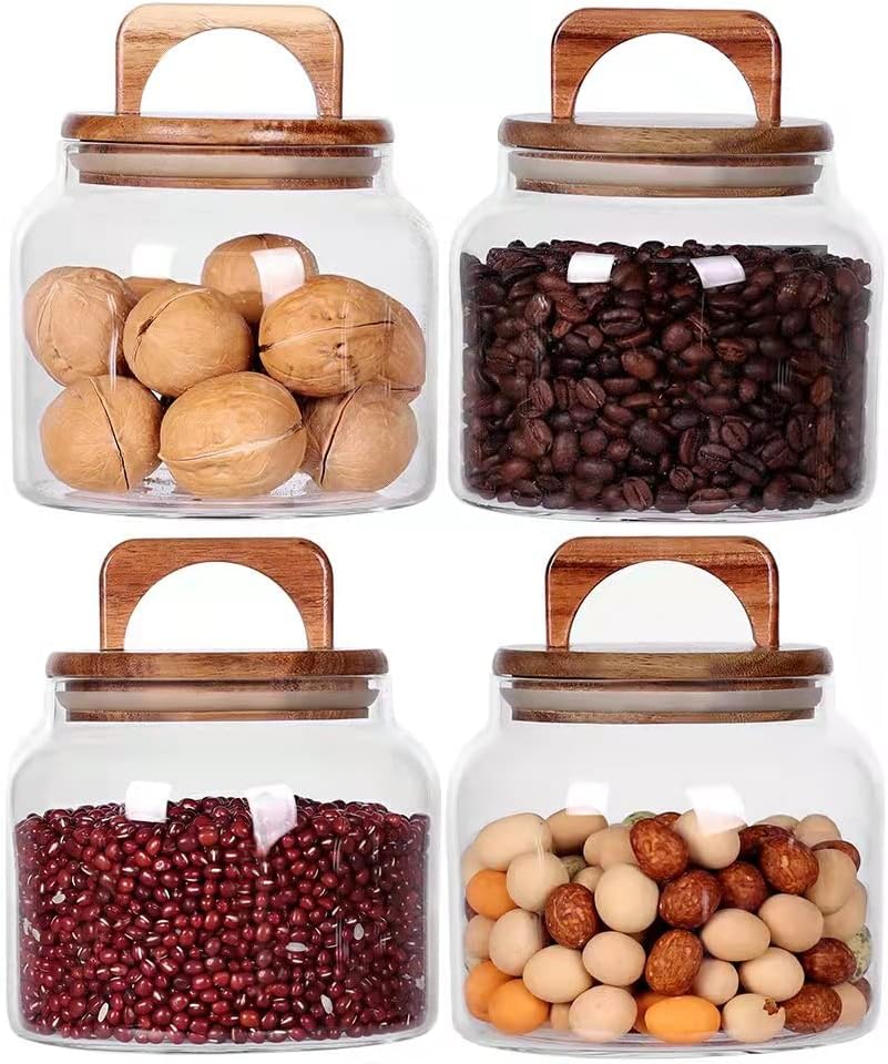 SAIOOL Glass Jars with Airtight Lids Borosilicate