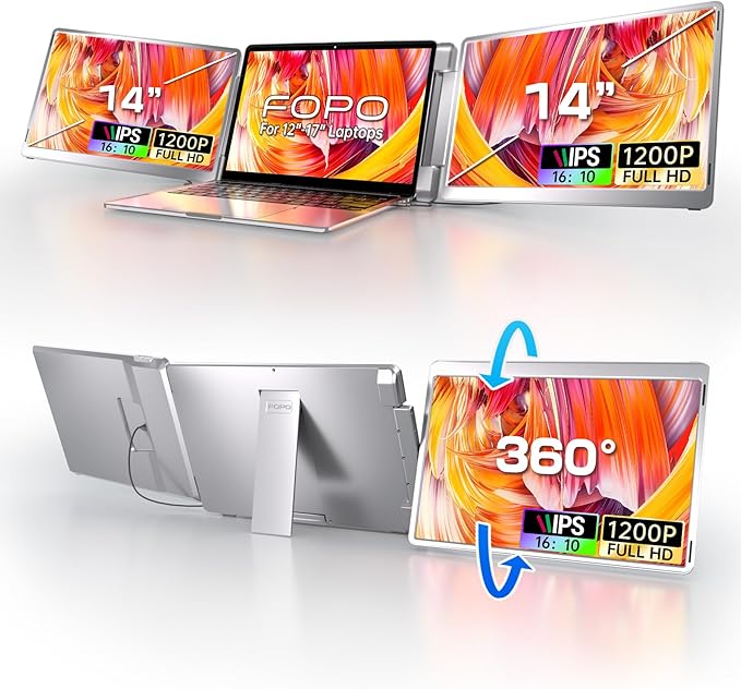 FOPO S7 14 Triple Monitor Laptop Screen Extender